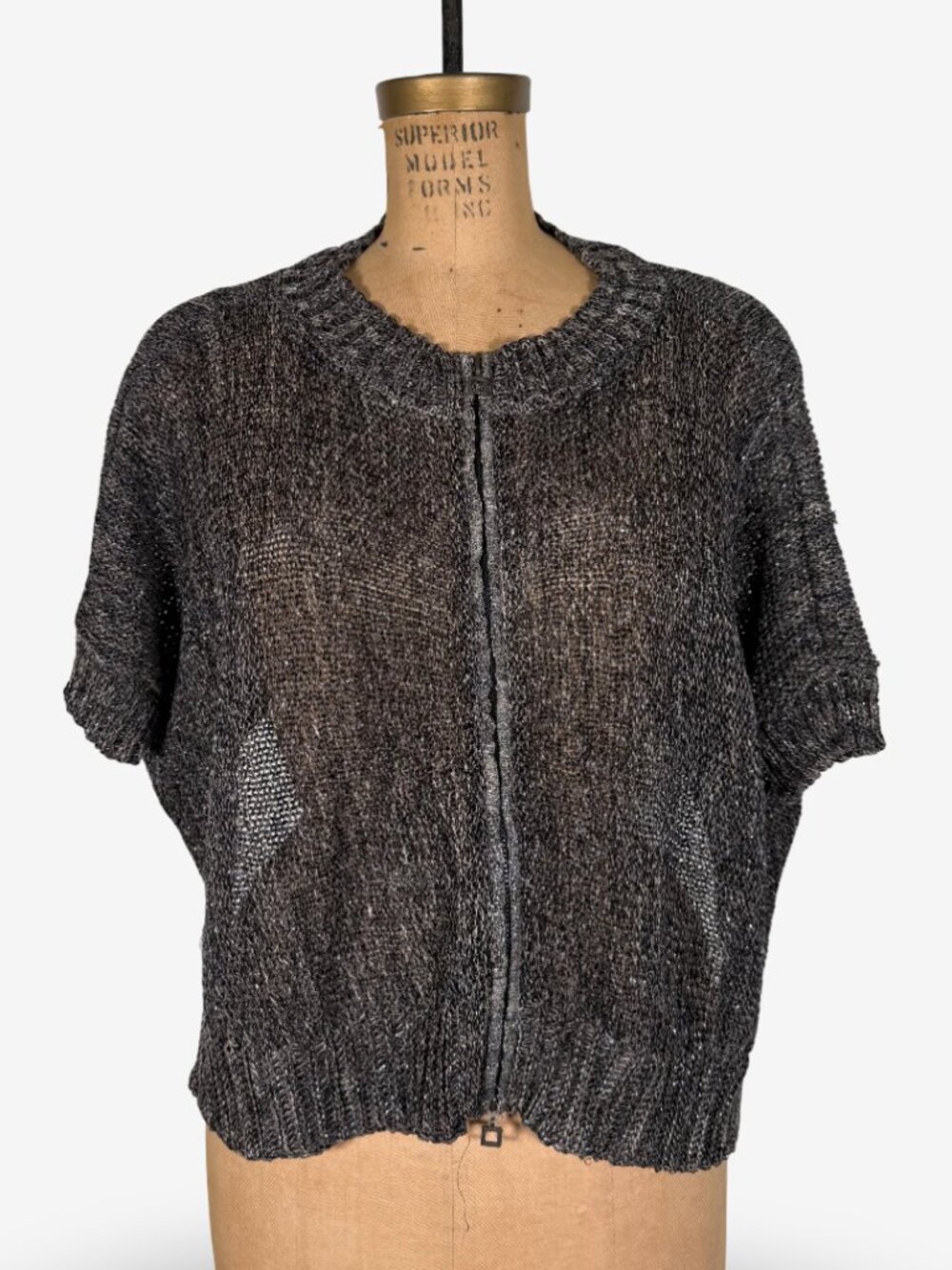 Vintage Y2K Sarah Pacini Zip Up Mesh Cardigan